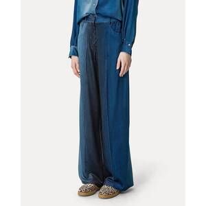 NEW FORTE FORTE degrade denim velvet wide leg pant in delave